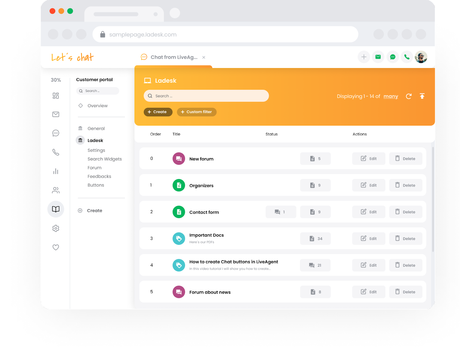 LiveAgent 知识库支持门户