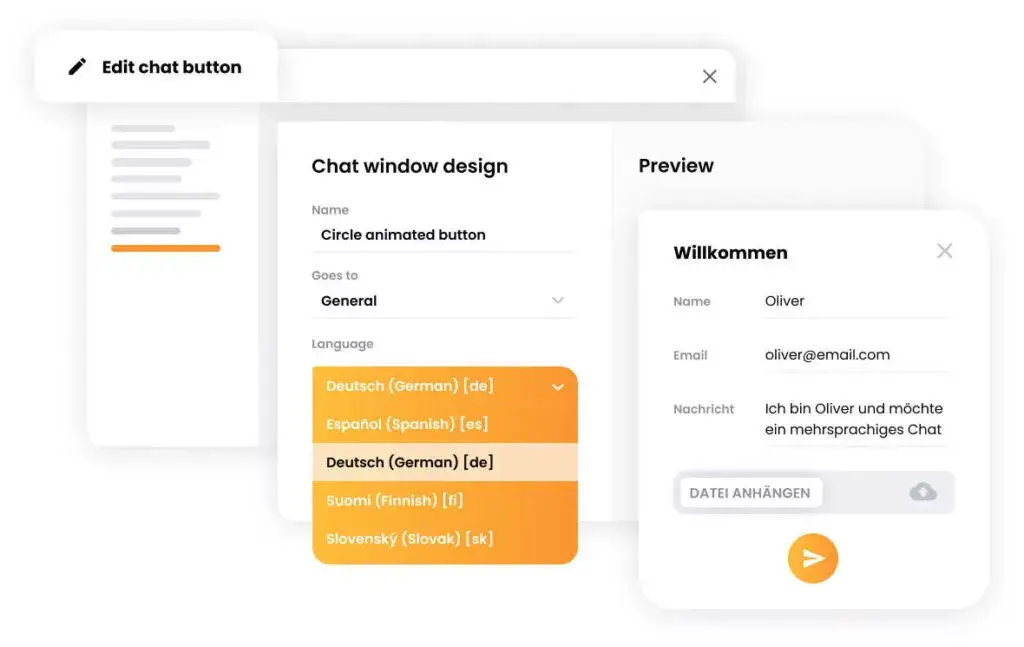 多语言聊天小部件