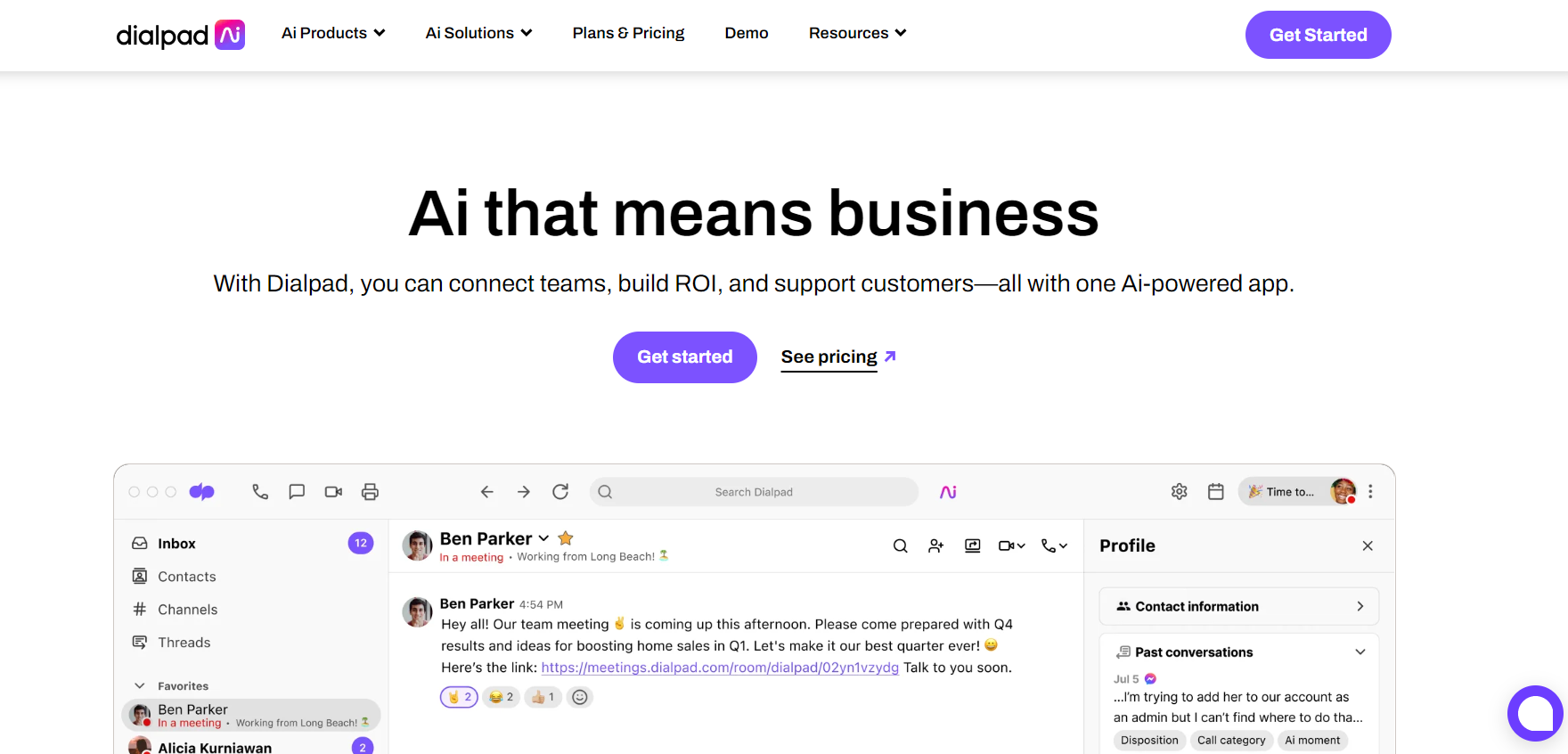Dialpad 主页 - 客户智能解决方案