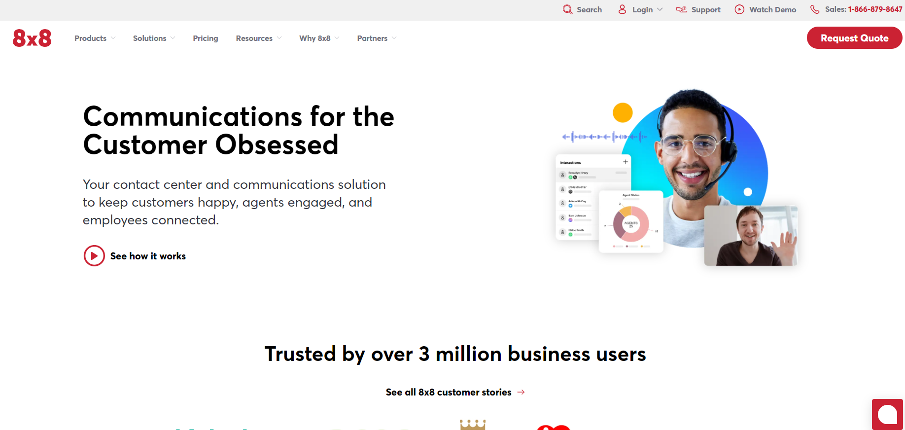 8x8主页 - 以客户为中心的帮助台解决方案