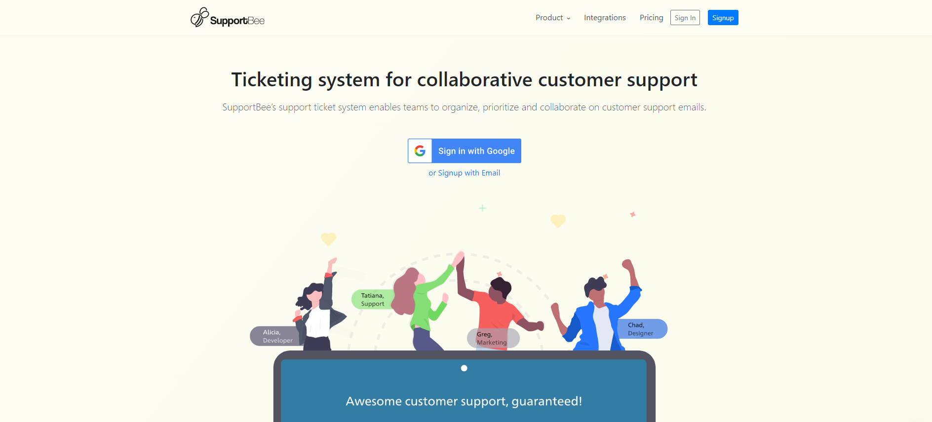 Supportbee IT工单系统首页