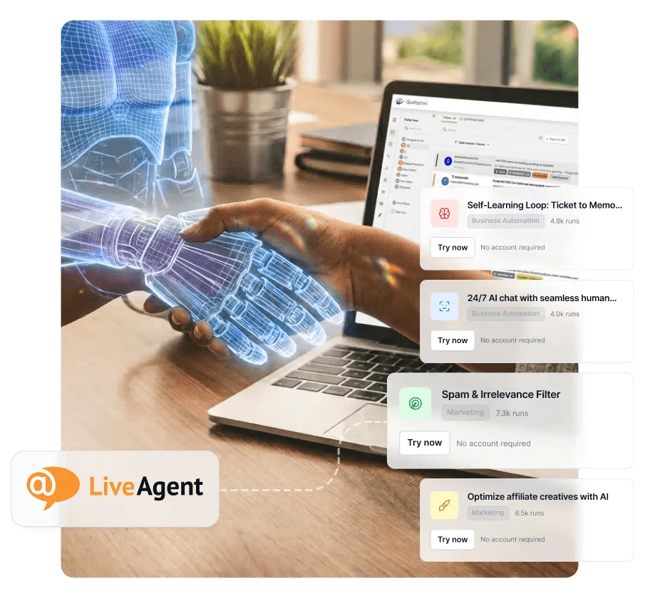 升级LiveAgent试用版,享受33%折扣及AI智能体