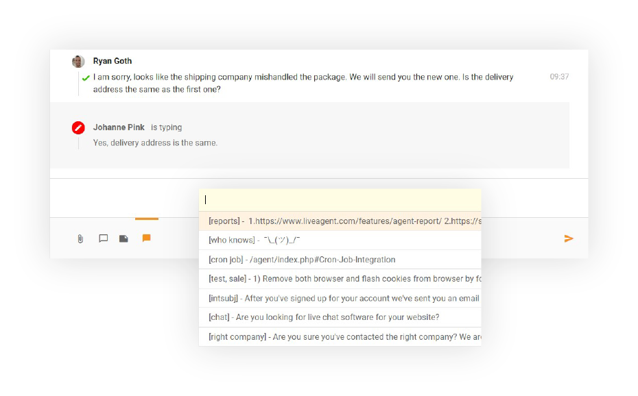 Save our templates as canned messages and reply to feature requests with a single click