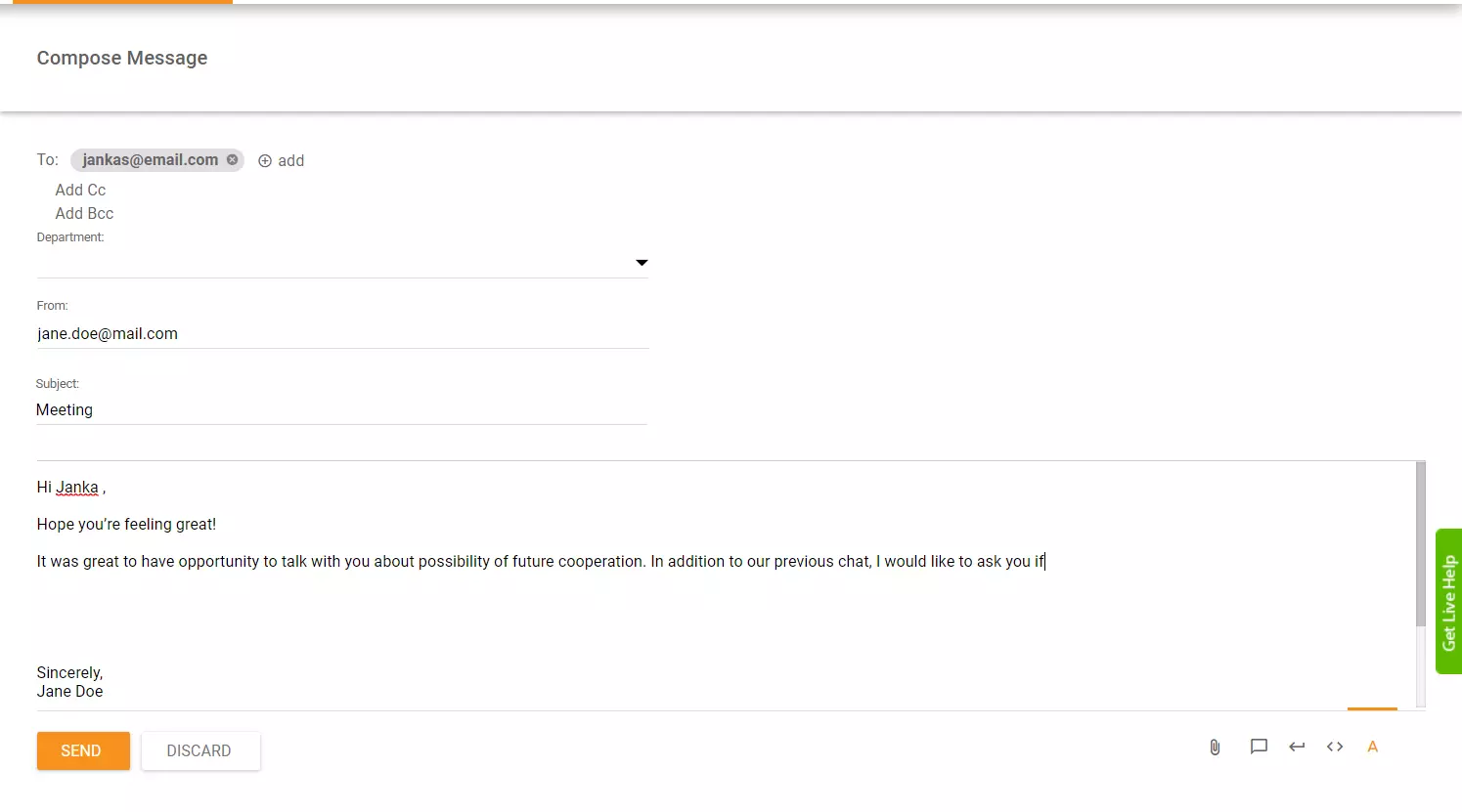 电子邮件开场示例