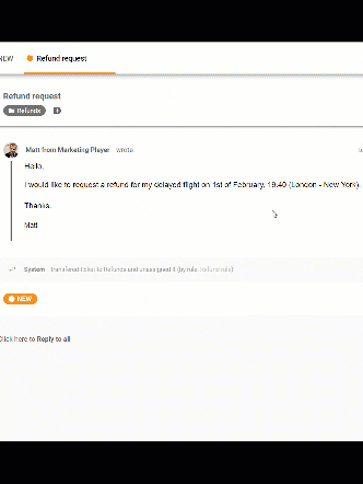 ticket template example in LiveAgent
