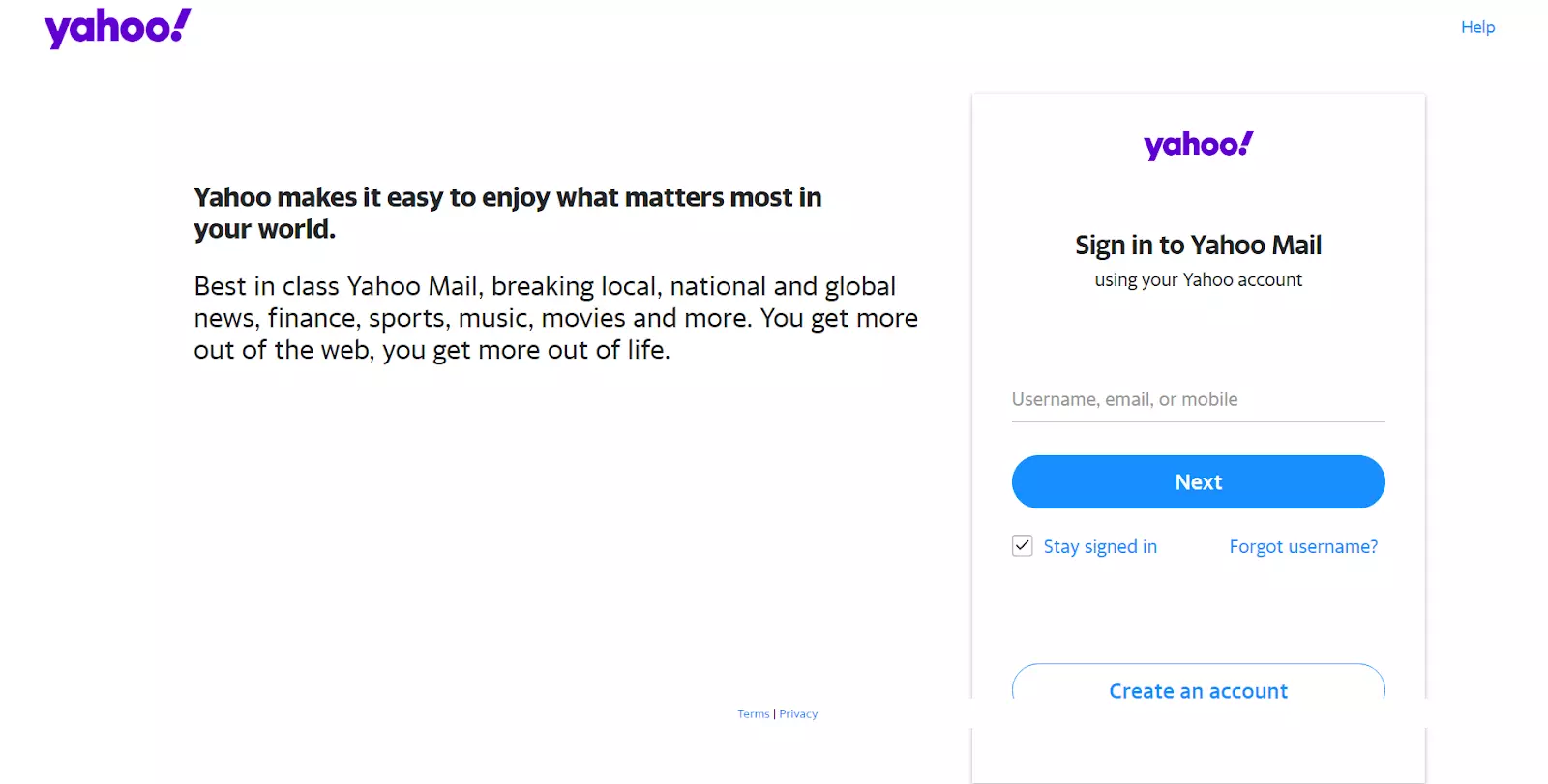 Yahoo! Mail首页